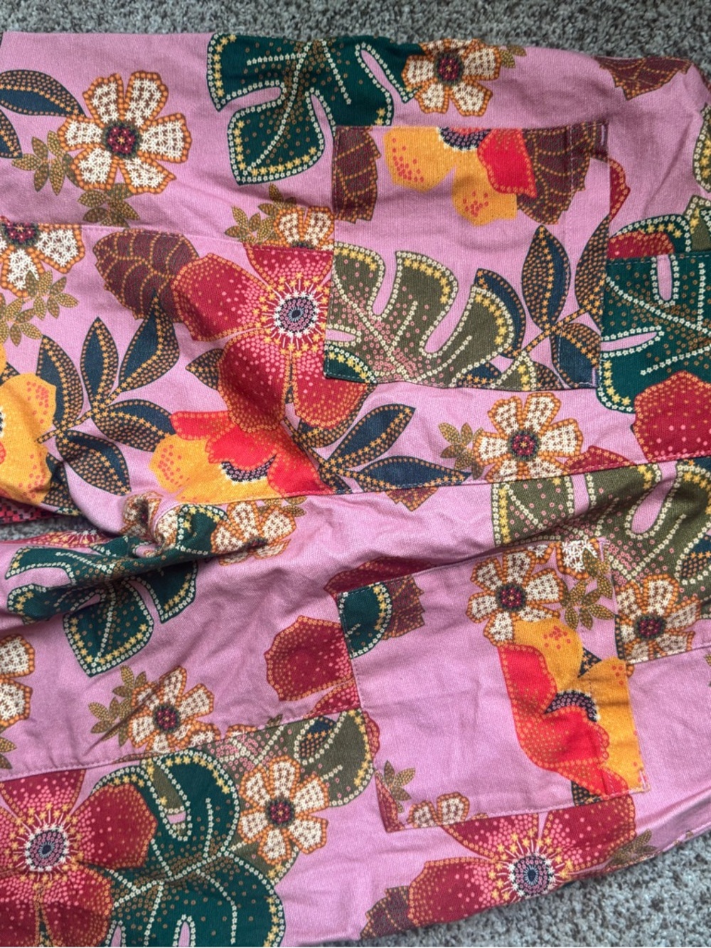 FARM RIO Esperanza Pink Floral Tie-Waist Cropped Pants - Picture 9 of 11